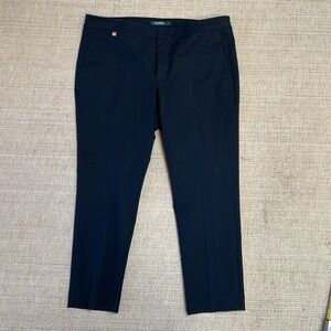 Women’s Lauren Ralph Lauren Black Pants Size 16 Office Workwear Cropped Classic